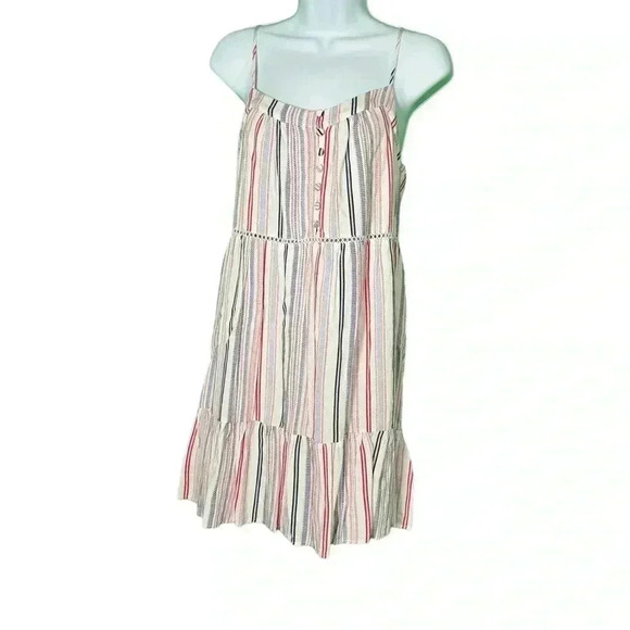 Francesca's Mi Ami Women's Size M Casey Striped Swing Dress Button Pattern NWT - Picture 1 of 7